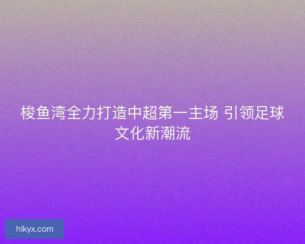 梭鱼湾全力打造中超第一主场 引领足球文化新潮流 梭鱼湾全力打造中超第一主场 引领足球文化新潮流